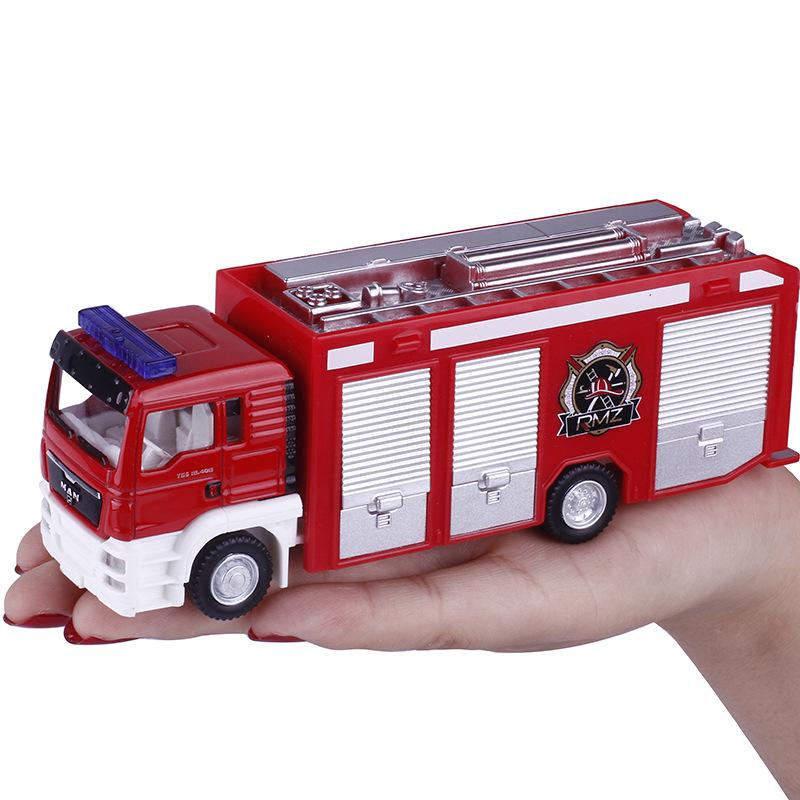 1/64 Vehicul de inginerie pentru om din aliaj de simulare pentru copii, camion de pompieri, vehicul de transport, jucării rafinate turnate sub presiune, cadou educațional de Crăciun