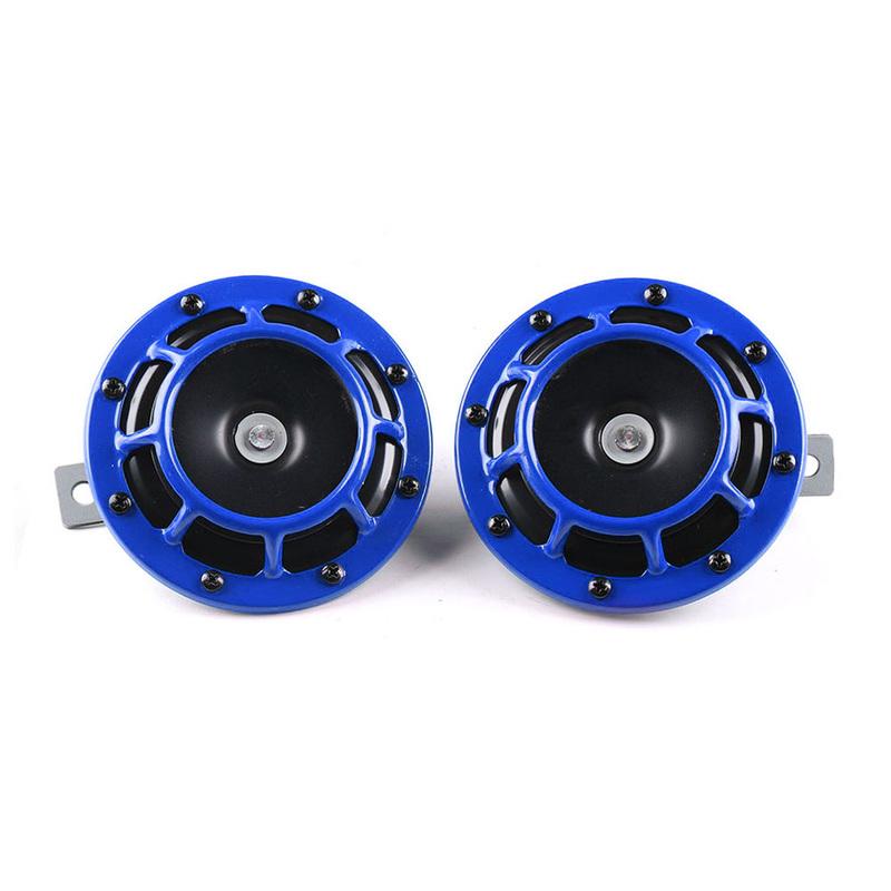2Pcs/Set Universal Hella 12V 115DB Electric Blast Tone Air Horn Kit (Blue)