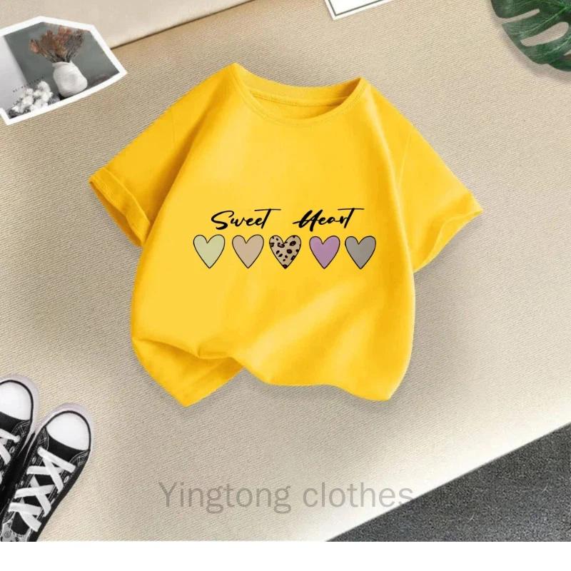 Girls T-shirt Short-sleeved Bottoming Shirt New Summer Fashion Children's Half-sleeved Top Children's Clothing Cotton