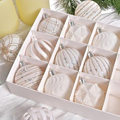 12 Pieces Christmas Balls Holiday Pendants Tree Decor Soft 2.4 Inch Ball Ornament For Outdoor Garden Christmas Tree Garland