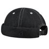 Croogo Roll Brimless Denim Watch Solid for Men and and Winter Cap, Cap, Round, Cotton, Color, Women, Spring, Summer, Autumn, (G-HBMH1-Black)