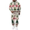 Men's Casual Sweatshirt Set for Fall Winter with Patterned Design, Comfortable Everyday Wear