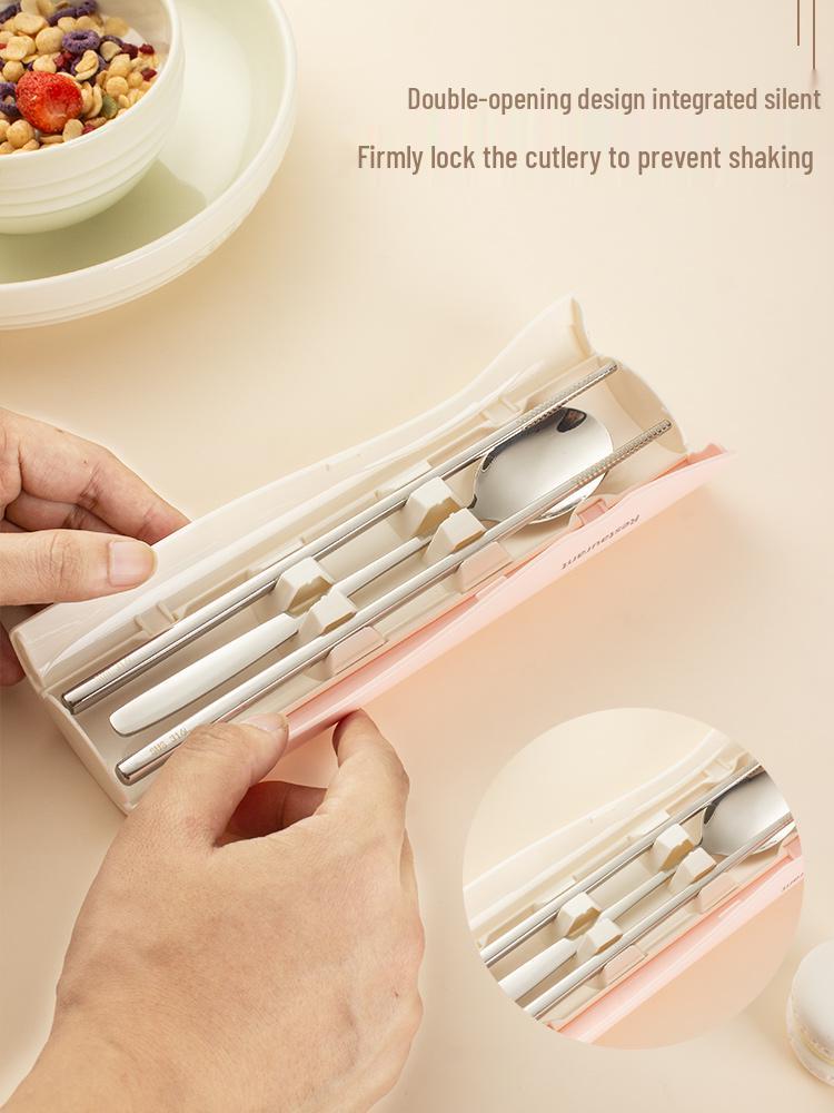 316 Stainless Steel Portable Cutlery Set: Chopsticks, Spoon, and Fork for One Person