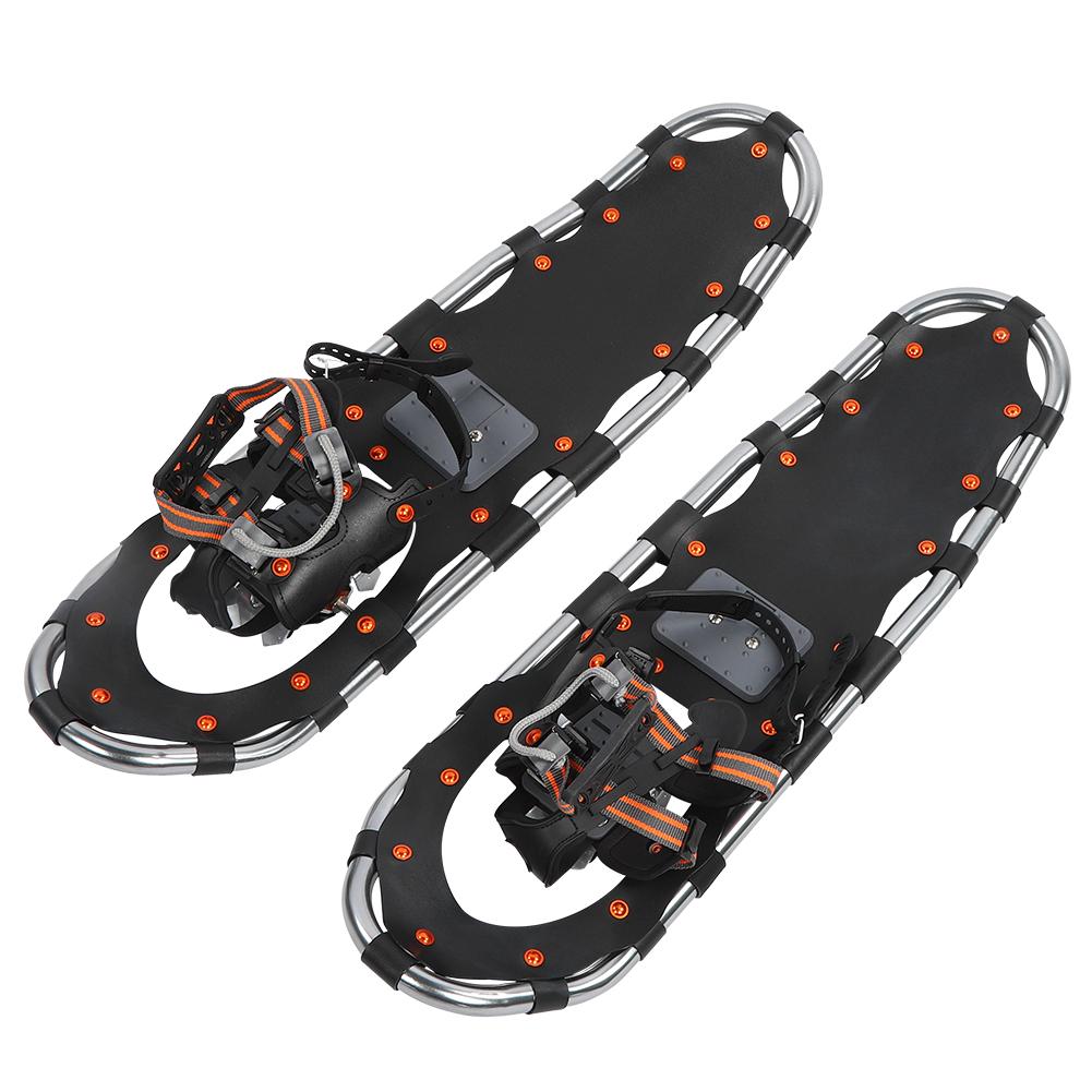 30 Inch Zwarte Sneeuwschoenen Lichtgewicht Aluminium Frame Sneeuwveld Flexibel Lopen met Gesp wit