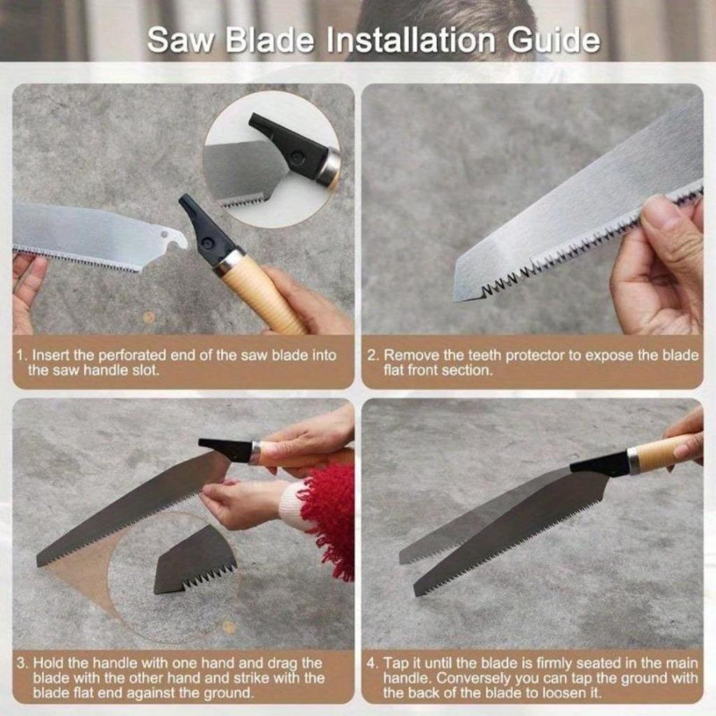 Japanese Hand Saw 10 Inch Pull Saw 17 TPI with Detachable Blade Wood Saw for Woodworking Gardening