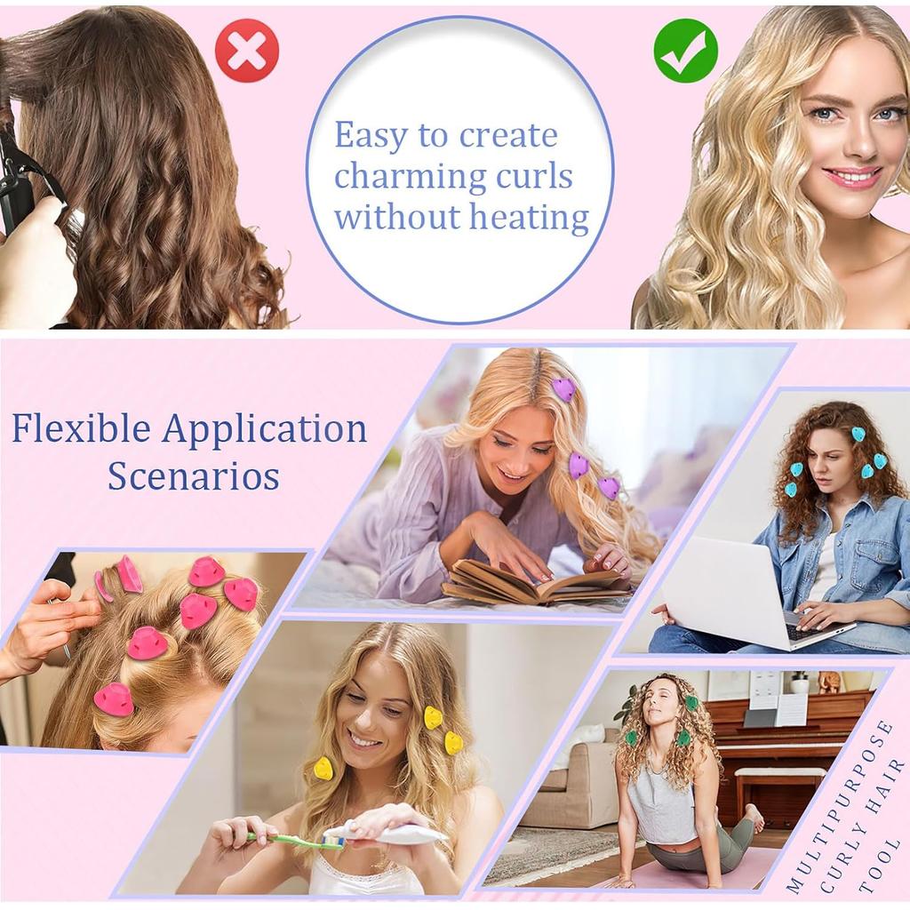 8/16 PCS Heatless Silicone Hair Rollers – Mushroom-Shaped Overnight Curlers for Sleep, No-Damage DIY Wave & Curl Set