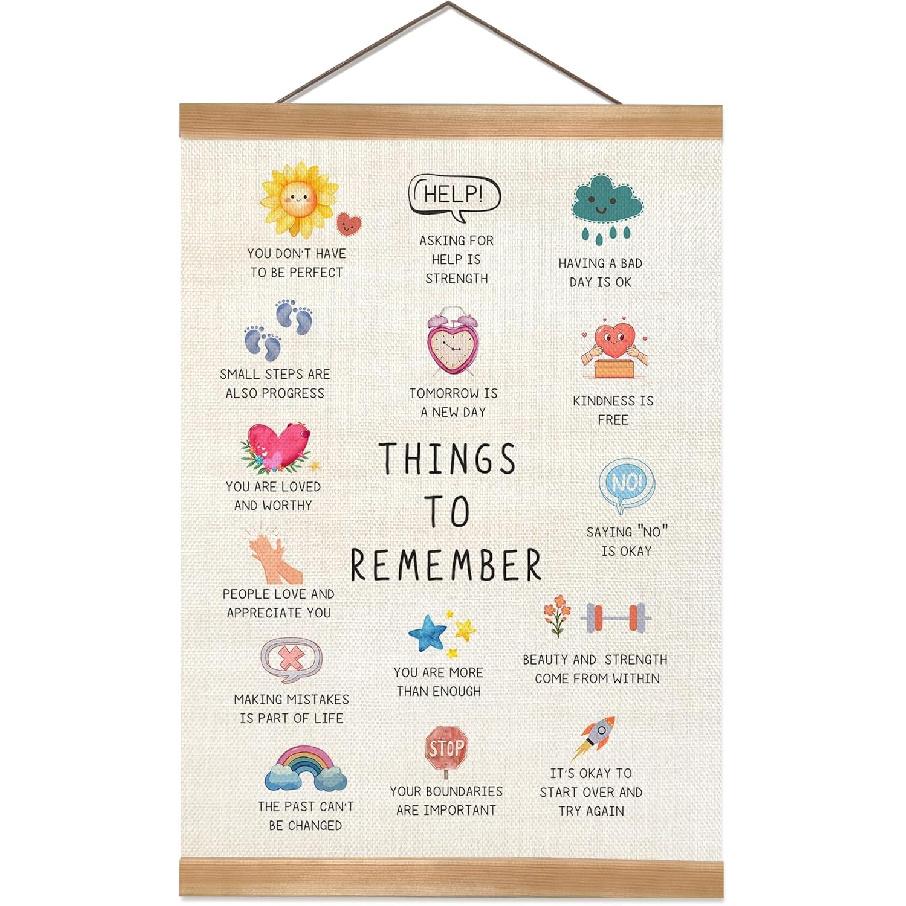 ZTGDA Therapy Office Decor Poster, Mental Health Therapy Therapist Office Decor, Things to Remember for School Counselor Therapy Counseling Poster