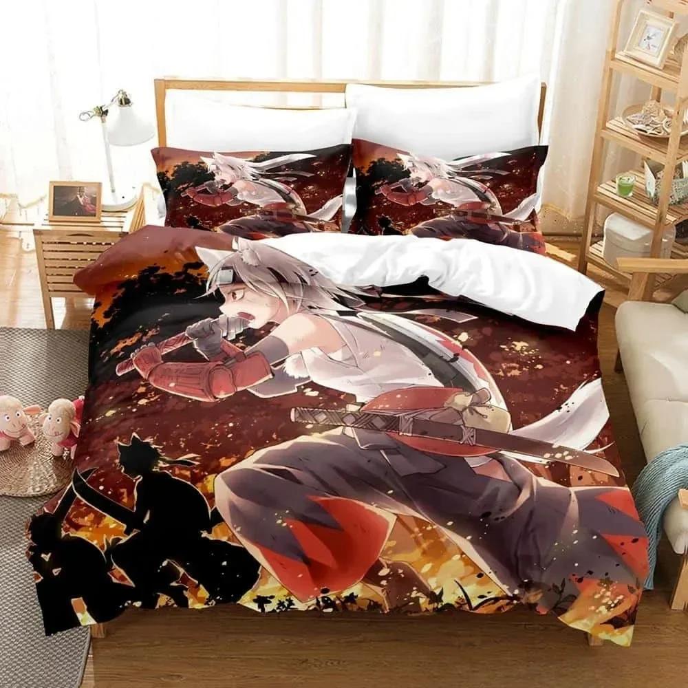 3D Anime Kawaii Girls Momiji Inubashiri Bedding Set Single Twin Full Queen King Size Bed Set Adult Kid Bedroom Duvetcover Sets