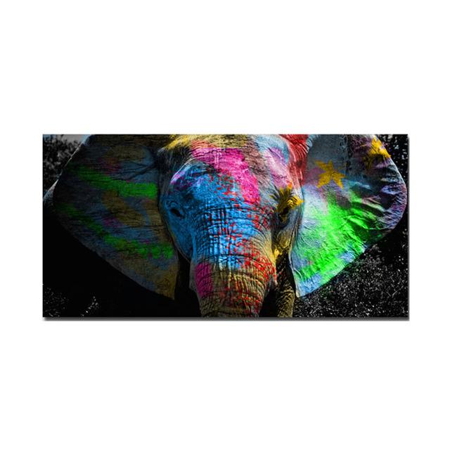 Modern Graffiti Animal Elephant Tiger Lion Canvas Painting Wall Art Picture Posters and Prints for Living Office Room Home Decor No Frame