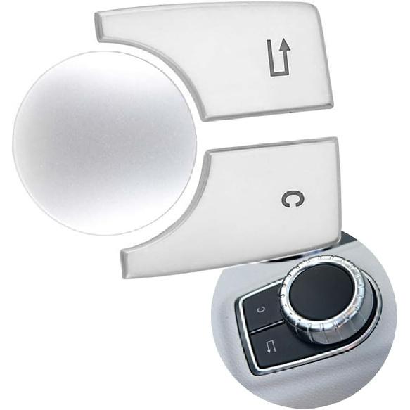 Black Car Console Multimedia Switch Button Cover Trim Sticker Compatible with Mercedes Benz A B Class CLA GLA W176 W246 C117 W117 X156(Model B)