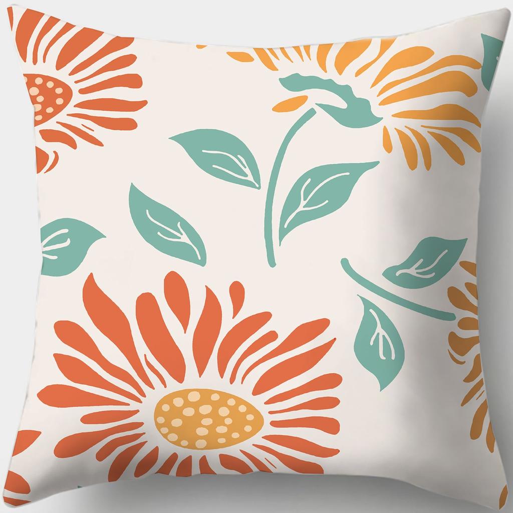 Lunch Break Sleeping Pillow, Bedroom Bedside Pillow Cushion, Geometric Pattern Floral Pillow Case, Desk Car Pillow