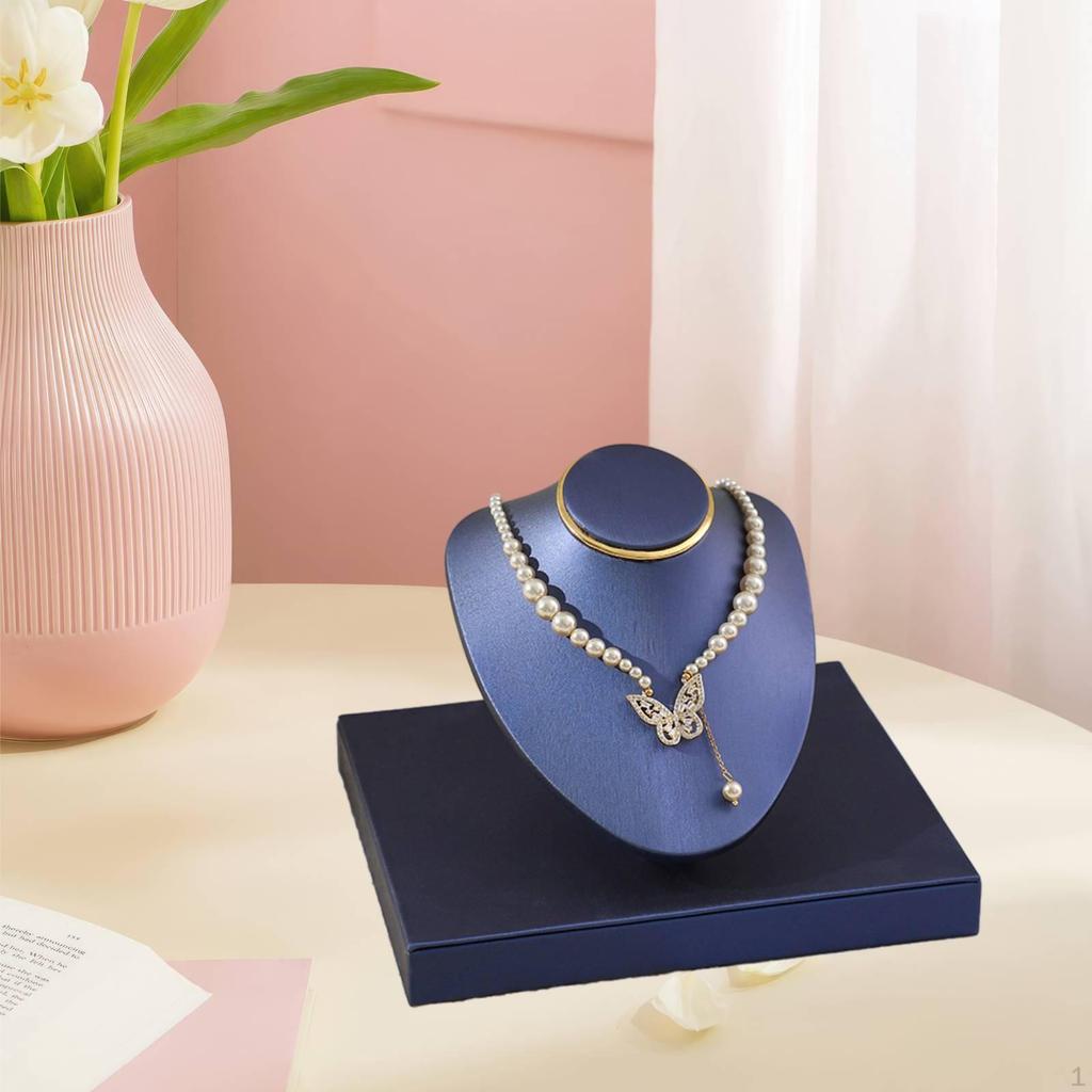 Collar Display Mannequin Necklace Stand Jewelry Organizer PU Leather Versatile And Sturdy Model