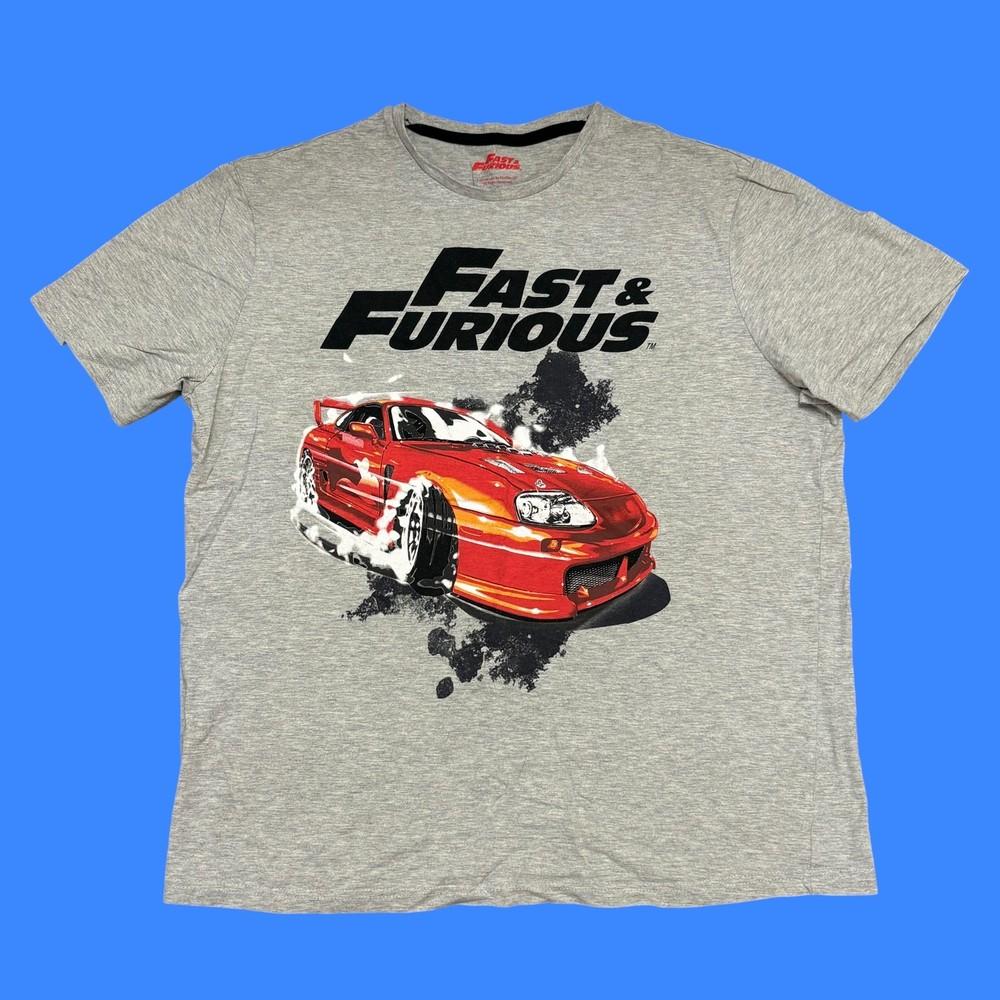 

Fast And Furious Shirt Mens Large Gray Movie Promo Universal Studios Graphic Tee Unisex T-Shirt XXXXL