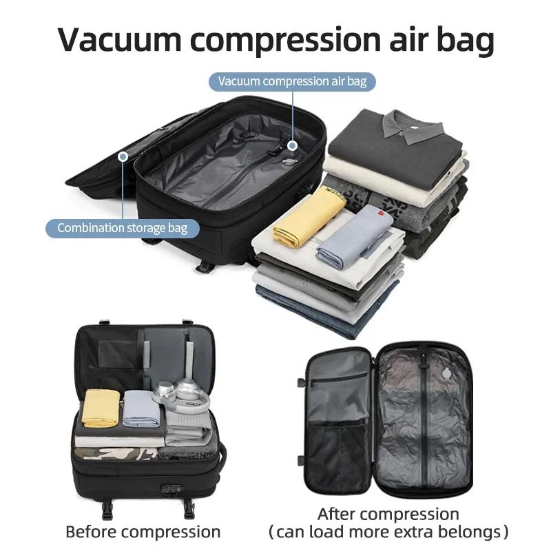Men Travel Backpack Vacuum Compression Laptop Backpack 17 inch Extended Large Capacity School Backpack Hiking Business Backpack