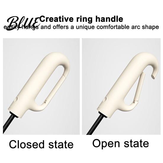 Automatic Open Close Compact Umbrella Creative Ring Buckle Windproof 10-Rib Umbrella UV Protection Sun for Summer Folding UPF 50+ Reinforced