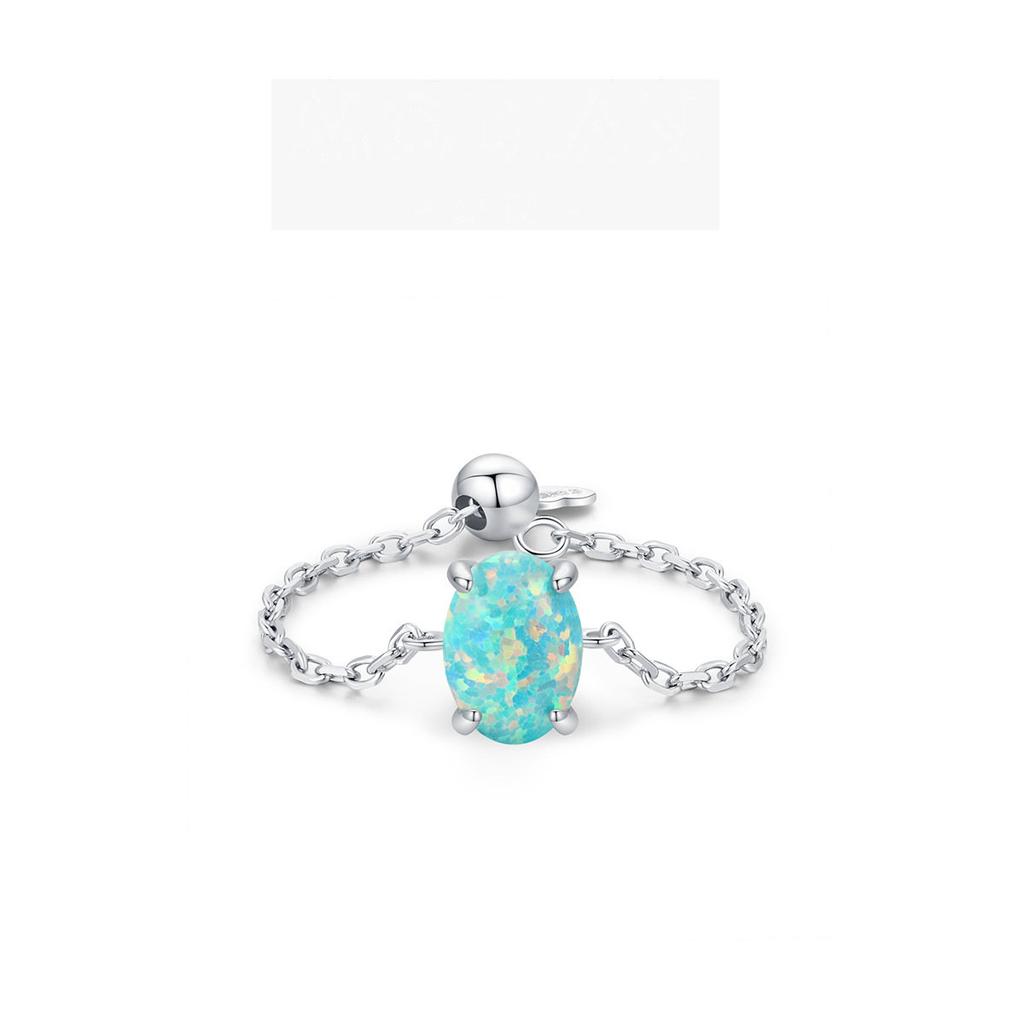 Tancise Classic 925 Sterling Silver Opal Ring Ladies Jewelry Wedding Promise Party Gift