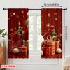 2pcs,2D Plane Printing Curtains Digital Printed Snowman Cartoon Snowflake Gift Versatile Polyester Fabric (without Rod)