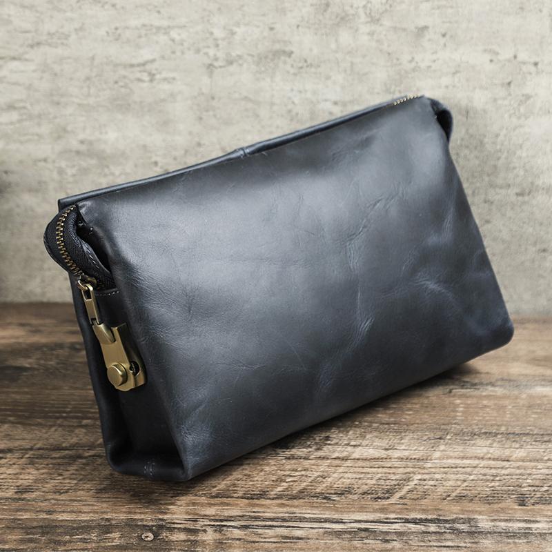 

CONTACT S мужской вместительный клатч из натуральной кожи синий