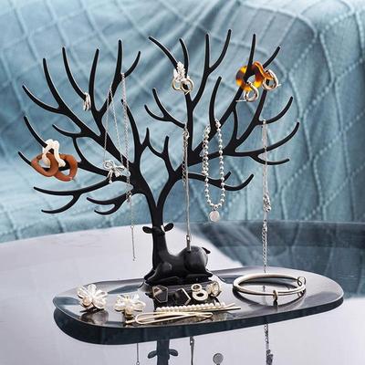 Creative Antler Tree Jewelry Holder: Earring, Bracelet, and Ornament Storage Rack for Home Decor