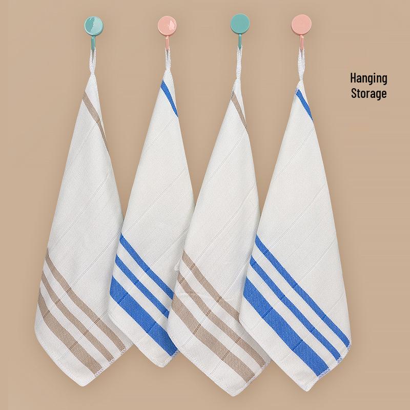 

Plaid Stripe Coral Fleece Dishcloth - Double-Sided Kitchen Cleaning Cloth Bulk (Large Hemp Bag)