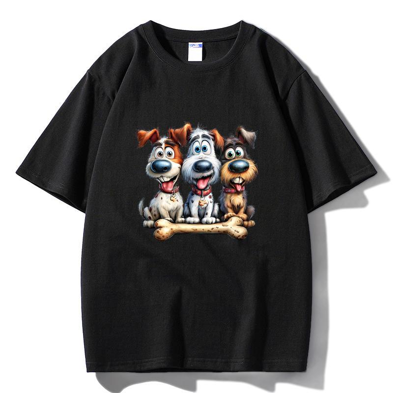 

M20 MINISO 2026 Summer Men Women Print Oversized T-shirt Casual Cotton Tee XS чёрный