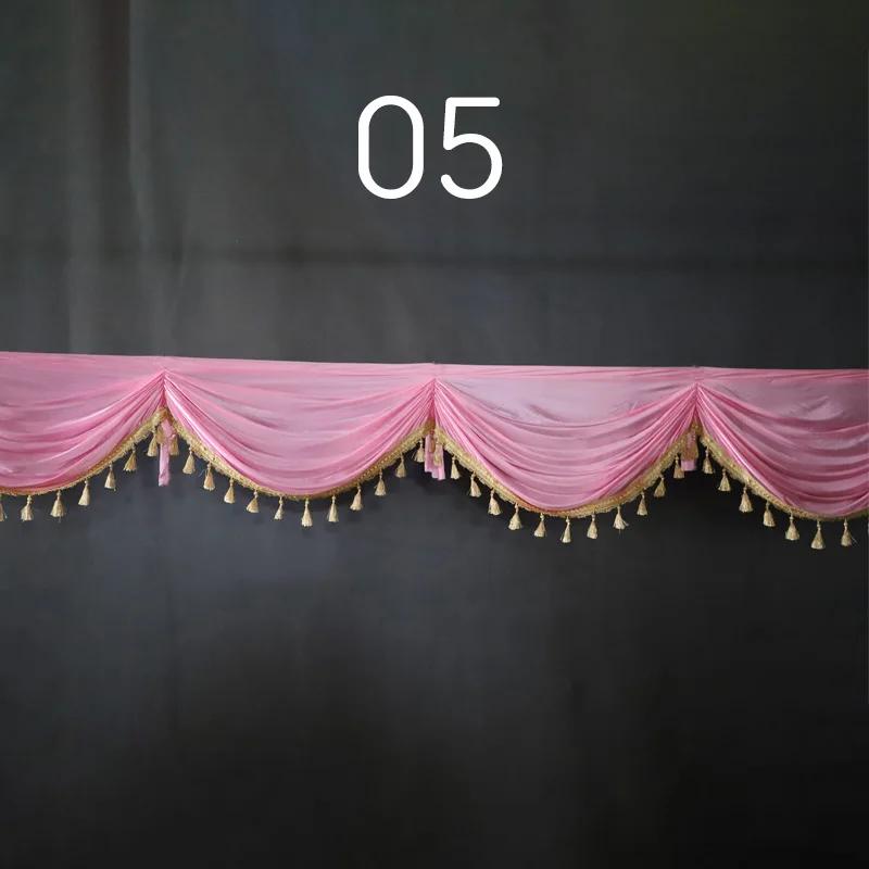 1M Detachable Curtain Ice Silk Swag for Wedding Party Stage Background Veil Home Curtain Decoration Cloth Wave Curtain Tassel