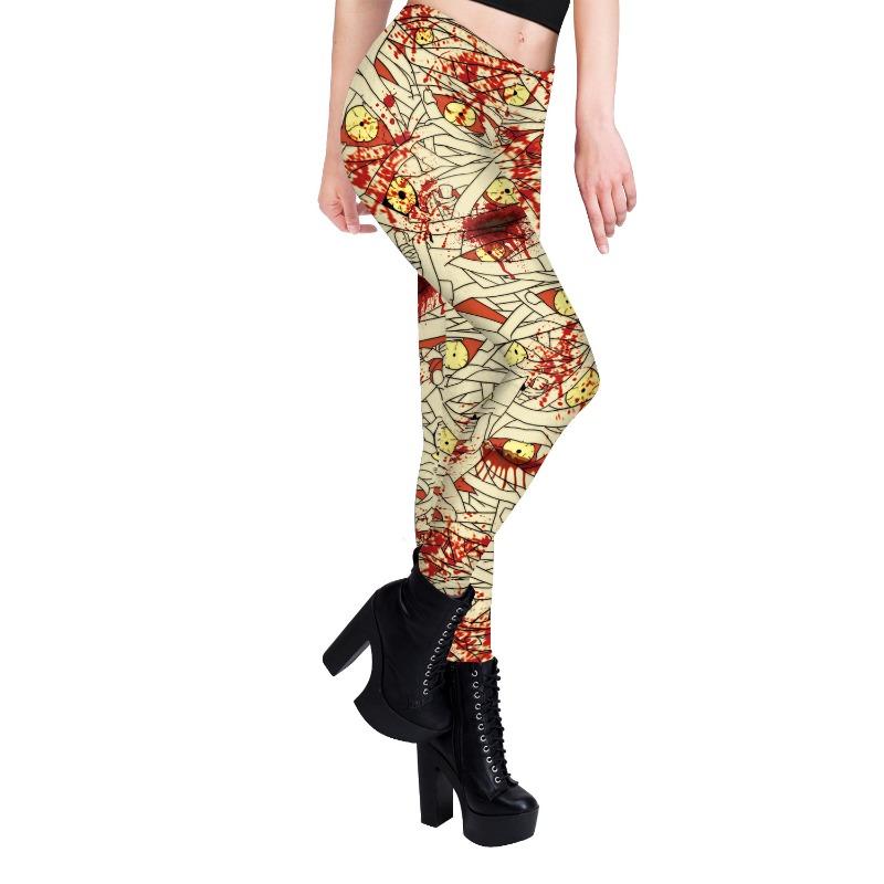 Halloween Women's Leggings Women's Wear European and American Bandage Print Yoga Pants Sports Leggings