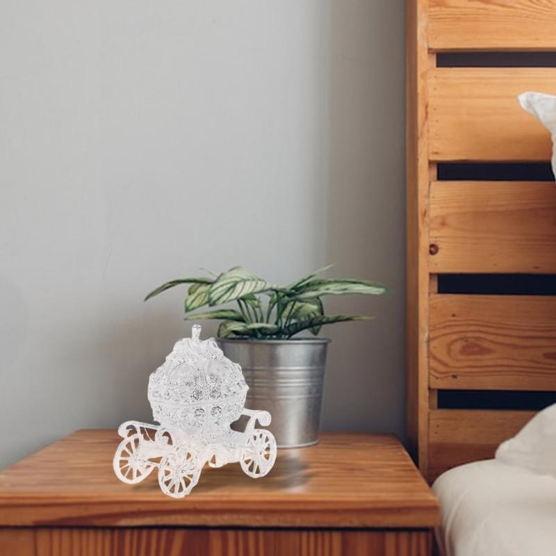 Crystal Encrusted Metal Pumpkins Carriages Sculpture Antique Styles Home Accent For Entryway Dining Table Display