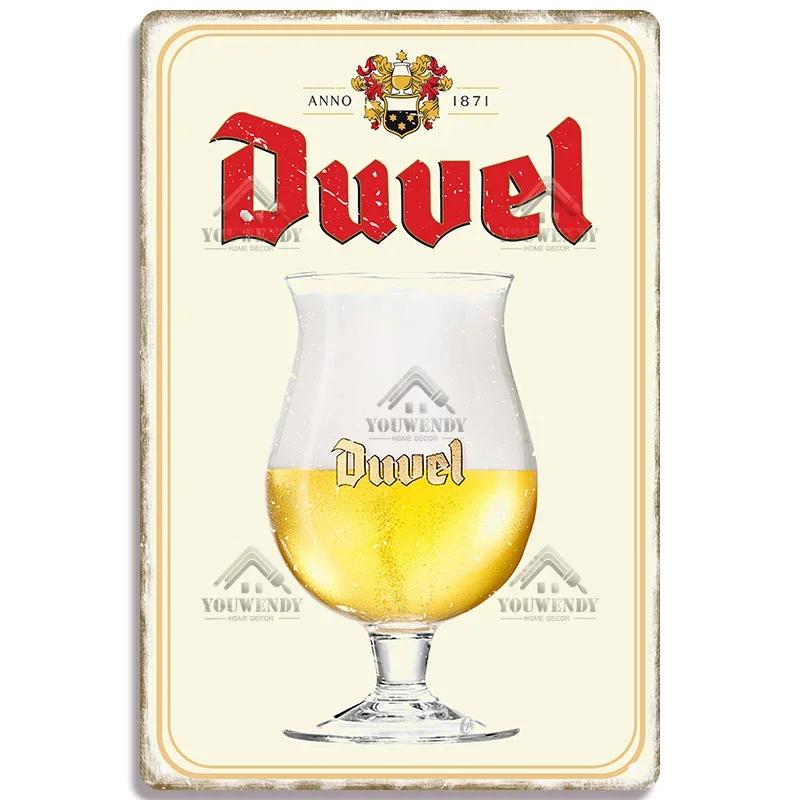 Metal Tin Sign Poster for Pub Bar Man Cave Club Wall Decoration Vintage Belgium Beer Brand Decorative Plaque Xcm