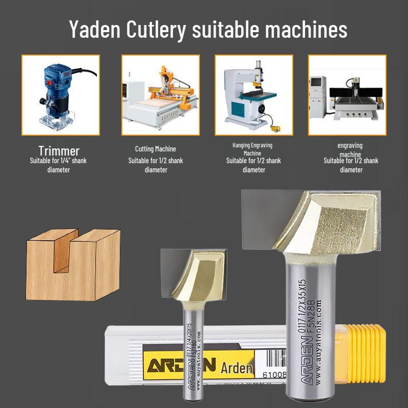 Yaden Metric Flat Bottom Woodworking Cutter: Slotting, Rebating, Milling, Trimming, Engraving, & Router.