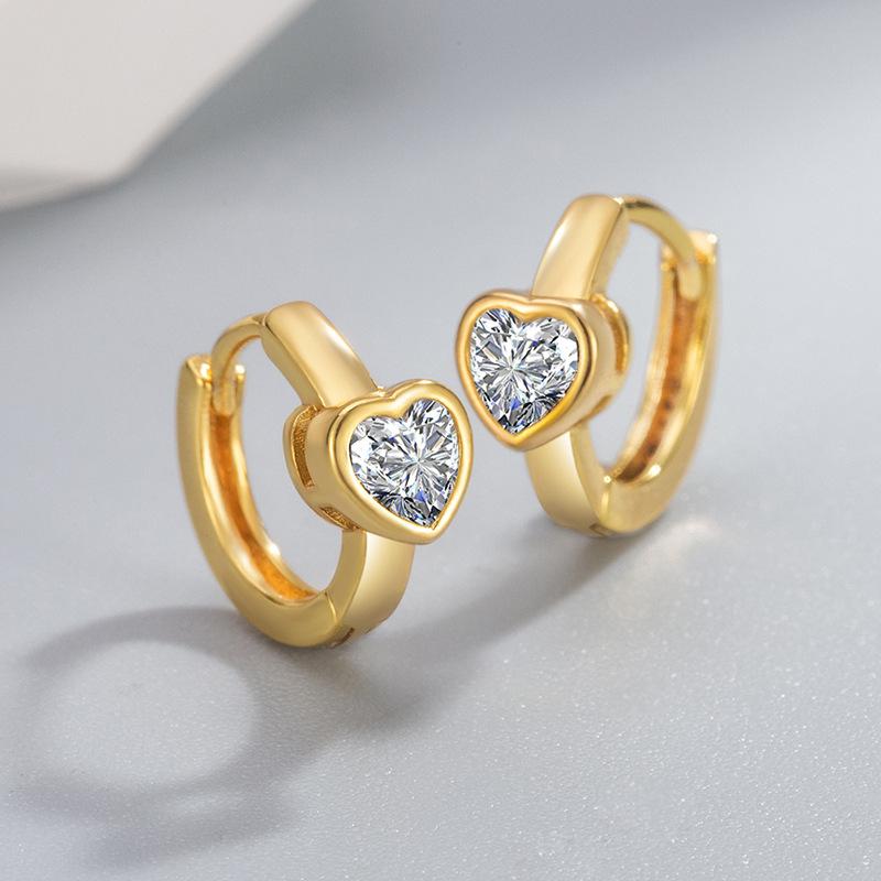 New 925 Sterling Silver Earrings Luxury 18k Heart High Quality for Women Wedding Jewelry Classic Female Accessories Gifts Party