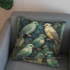 2D Flying Green Birds Decorative Pillow Cover Pattern Cushion Cover Suitable For Sofa Bedroom Car Pillow Cover