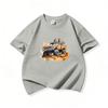 Kids Cotton T Shirt Retro Watercolor Offroad Car Print Crew Neck Short Sleeve Tee Casual Breathable Boys Girls Summer Tops