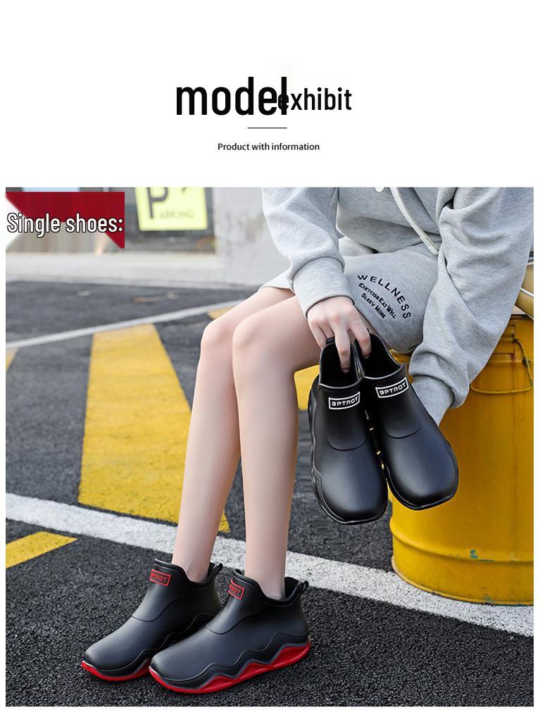 Waterproof Low-Cut Korean-Style Rain Boots - Non-Slip for Men, Women, Students & Adults