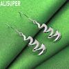 925 Sterling Silver Crescent Shaped Pendant with Piercing Earrings Fashion Charm Wedding Jewelry