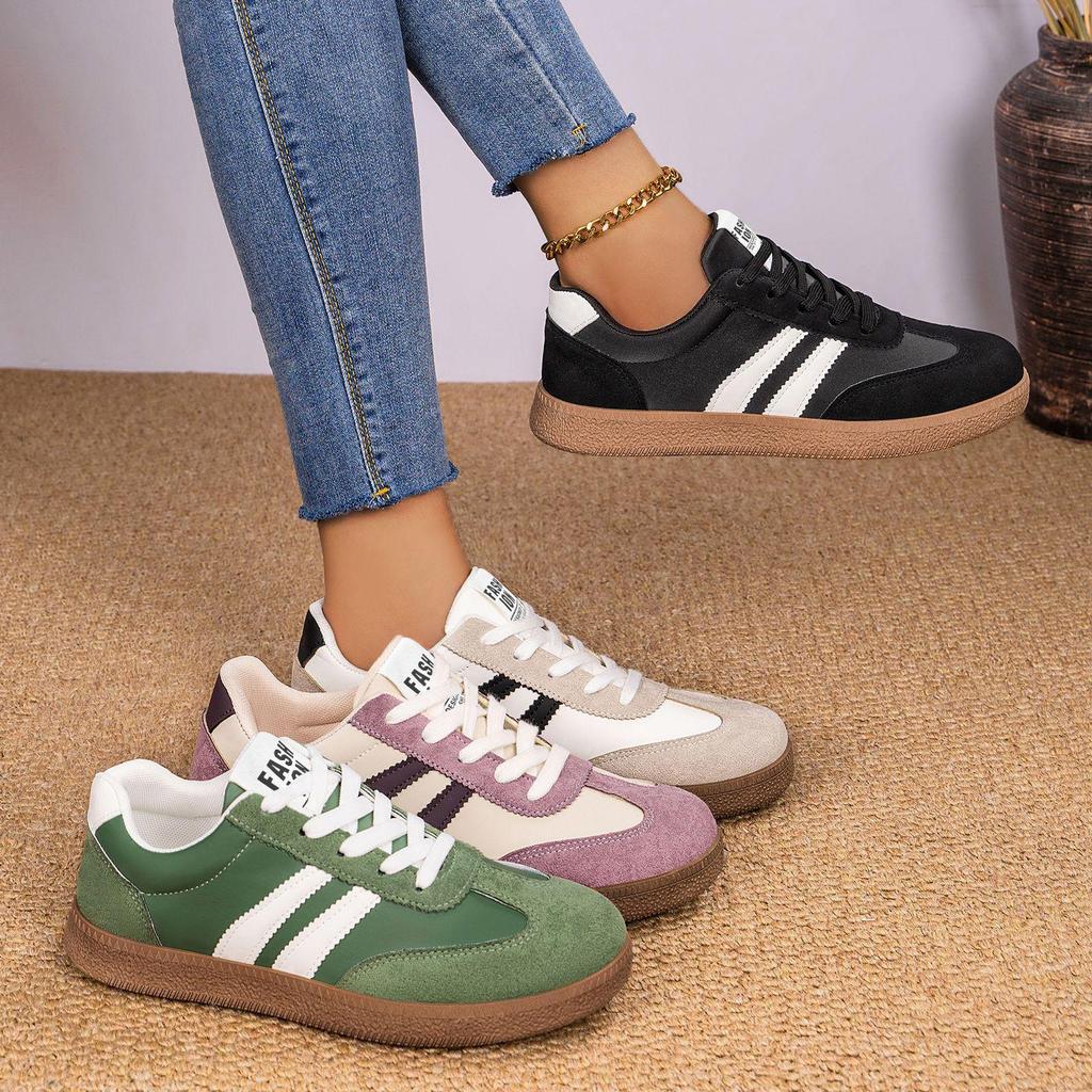 Adidași Vintage Damă cu Șireturi, Partea Superioară Rotundă, Moale / Sintetică, Talpă de Cauciuc, Talpă Amortizată, Potriviți pentru Naveta Zilnică, Încălțăminte Damă