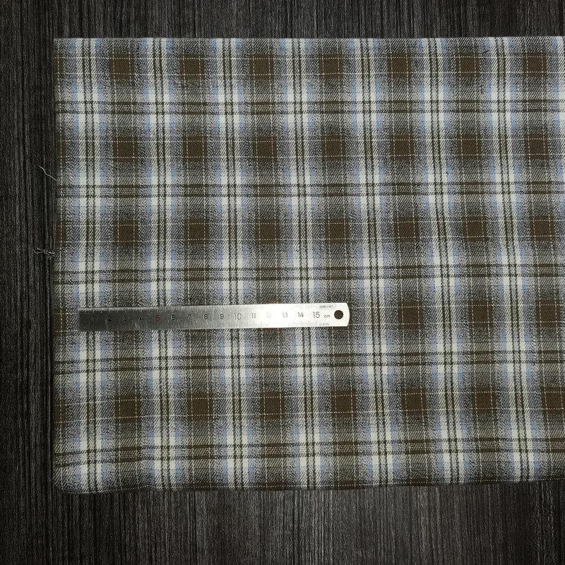 Spot Color-Woven Plaid Jacquard Fabric for Children's Autumn/Winter Brushed Polyester-Cotton Shirts