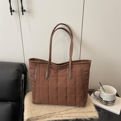 Autumn and Winter Fashionable Large-capacity Commuter Tote Bag Women's 2025 New Trendy Versatile Cotton Clothes Portable Shoulder Small Satchel