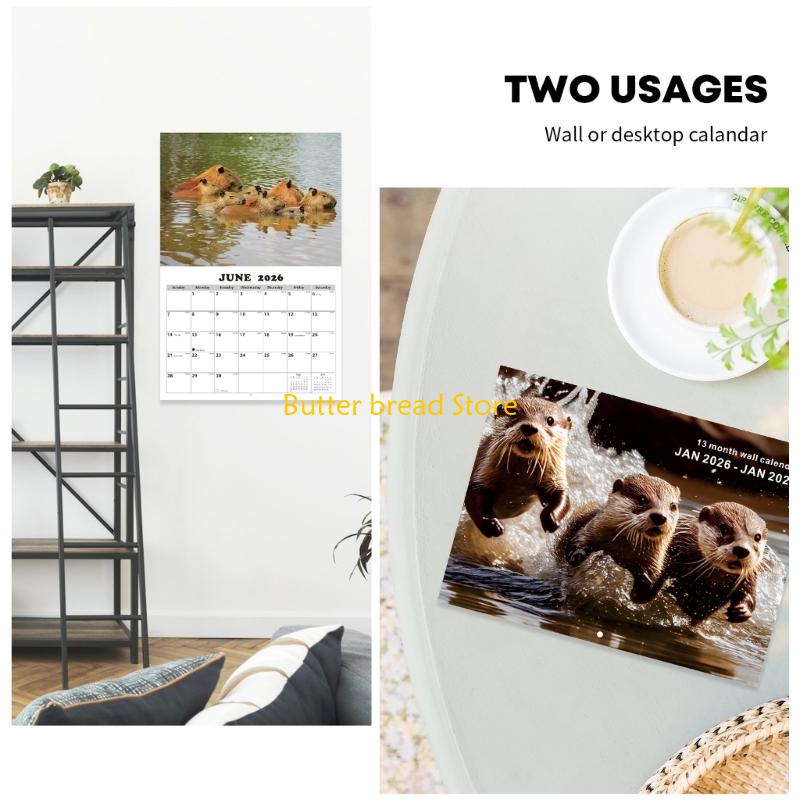 W89C 2026 Animal Wall Calendar Wall Mounted Monthly Calendar with Holiday Markings