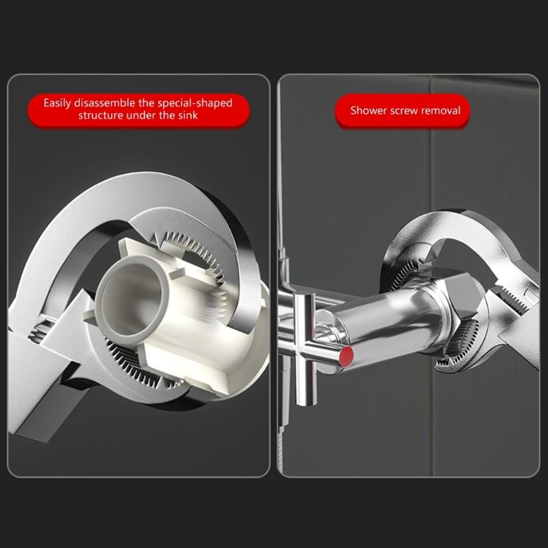Adjustable Faucet Wrench for Tight Space Under Sink Wrench Faucet Tool Multifunctional Sink Plumbers Wrench for Bathroom