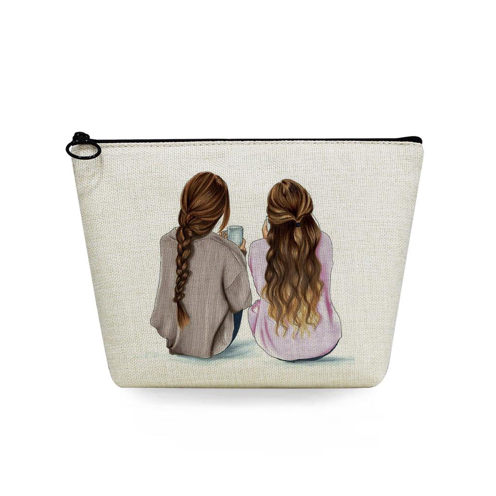 Women Sisters Print Cosmetic Bag Toiletries Organize Travel Storage Case 6726