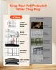 VEVOR Dog Playpen 61 Cm 8 Panels Exercise Pen with Top Cover & Bottom Pad, Indoor Foldable Metal Pet Fence with Door