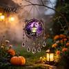 Unique Room Accessories Halloween Crystal Window Suncatcher Acrylic Witch Hanging Wind Chime Decorative Chimes Ornament for Indoor Outdoor