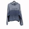 Mens Gradient Blue Letter Print Hoodie Loose Fit High Street Style Sweatshirt