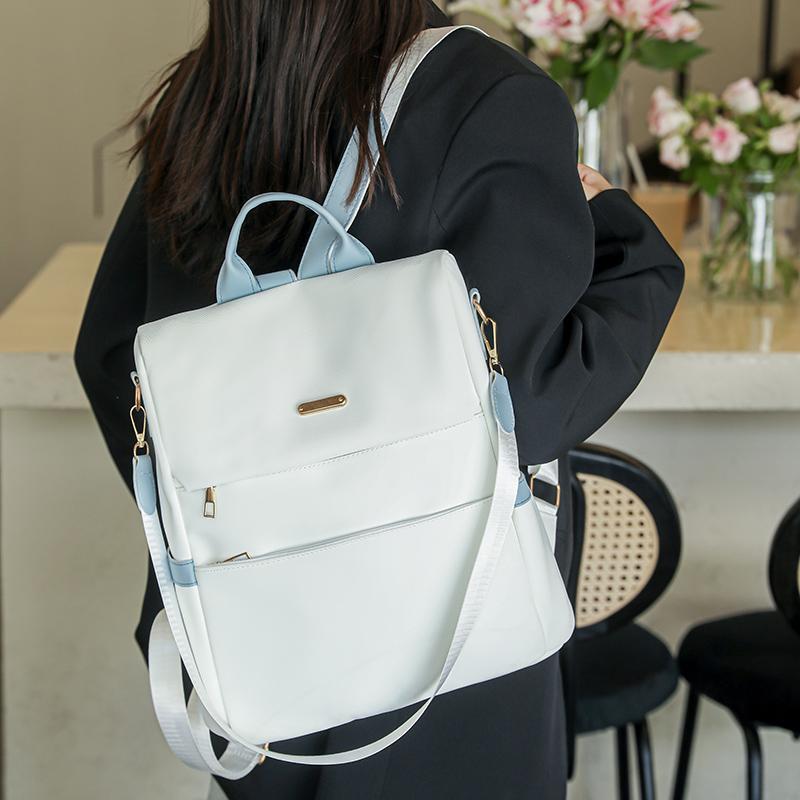 New Anti Theft School Bag Women's Backpack High-capacity Shoulder Bag Female Version Fashion Nylon Soft Leather Tide Bags