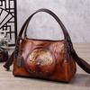 New Chinese Style Women's Bag European and American Retro Embossed Hand-painted Portable Messenger Vegetable Blue Bag