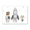 Boho Kreskówkowy Miś Panda Mysz Balon Samolot Plakaty Grafiki Malarstwo na Płótnie Obrazy Ścienne Do Pokoju Dziecięcego Dekoracja Domu