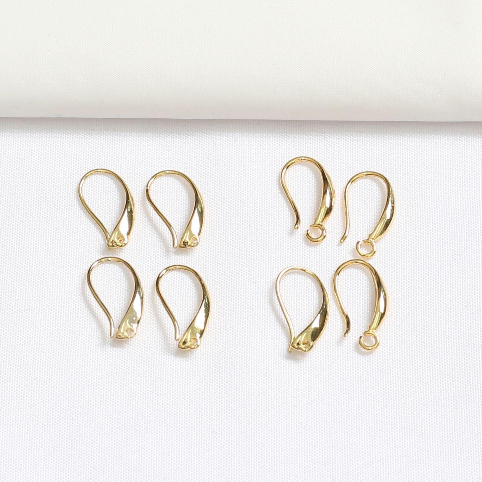 

10 шт. 14-каратного золота серьги-крючки своими руками, корейская версия простых и универсальных, специально для гладких материалов для ювелирных изделий-гвоздиков