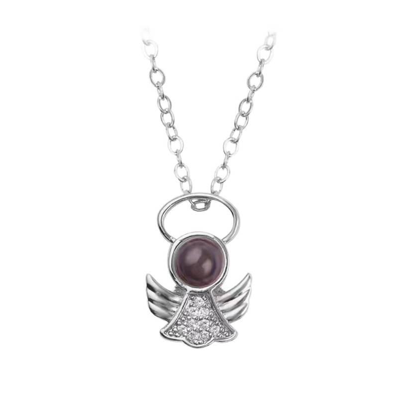 Cross Accessories Little Angel Necklace - 'I Love You' Projection in 100 Languages, Clavicle Chain, Valentine's Day, European & American Style.