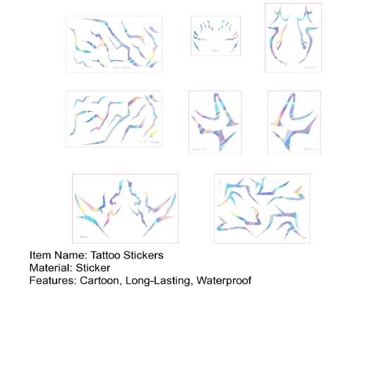 8 ark Anime Tatoveringsklistremerker Svettebestandige Vanntette Midlertidige Tatoveringer Full Dekning Kroppskunst for Cosplay Halloween Cosplay Festtilbehør